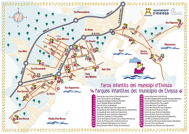 mapa parcs infantils