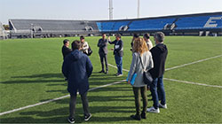 Representants lliga futbol professional visiten estadi de Can Misses